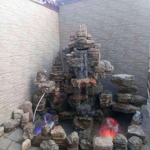 千層石水泥假山室內(nèi)外園林景觀庭院魚池設(shè)計(jì)森鑫源