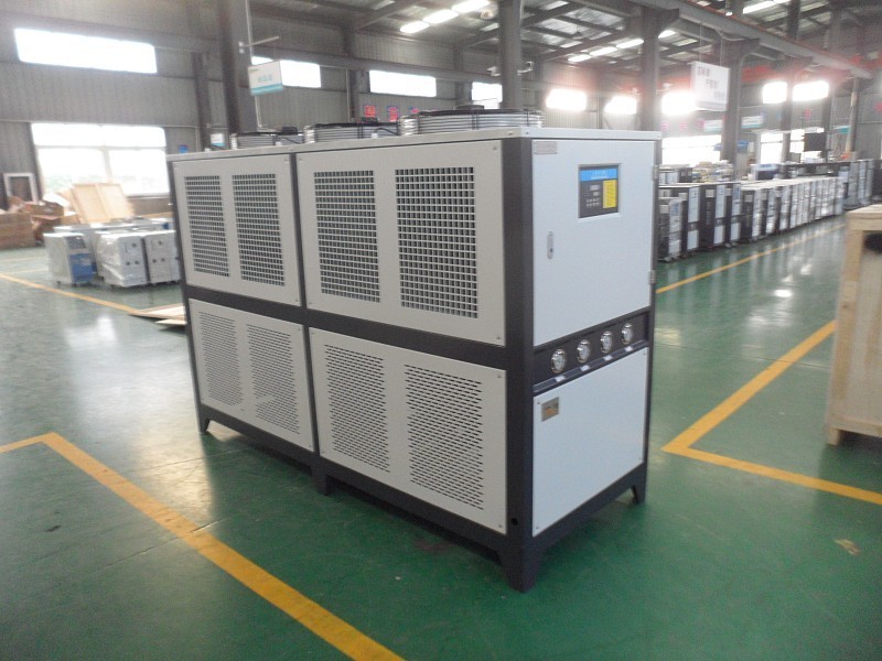 鈺明機械拉絲機冷卻用工業(yè)冷水機拉絲油降溫用風冷式冷水機組
