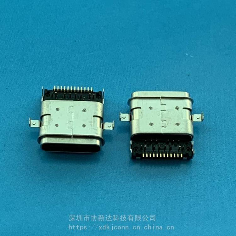 沉板式防水3.1母座TYPEC兩腳沉板DIP SMT防水插座24PIN沉板1.4mm防水IPX7