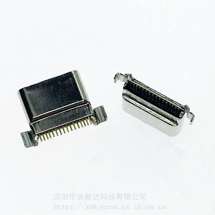 16P沉板1.58mm防水母座USB3.1后兩腳插板SMT防水插座TYPEC沉板防水L=7.6