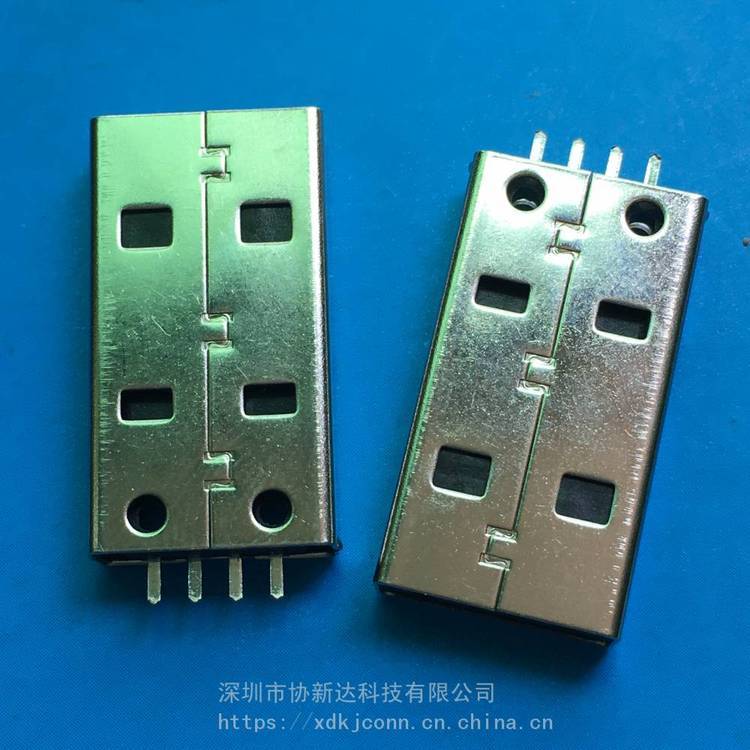 加長USBA公插板A公頭180度直插22.5mm立式DIP180度4P2.0插頭黑膠