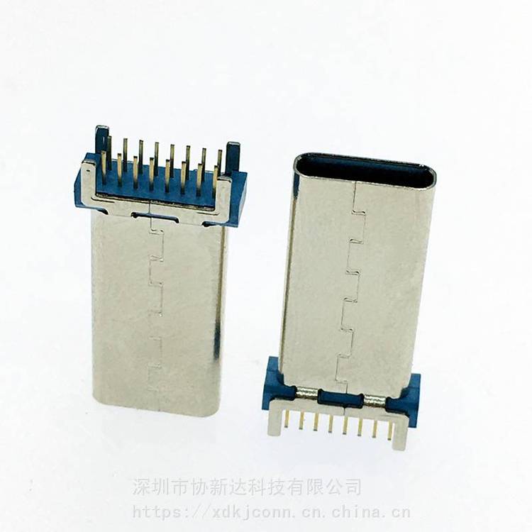 16P立式直插母座USB3.1直立式180度插板母座TYPEC立插DIPH=18.5MM