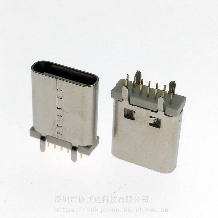 14PIN立式直插母座USB3.1四腳直立式DIP插座TYPEC插板母座H=10.0MM白膠