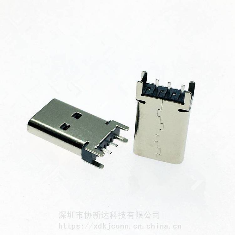TYPEC直插母座3Pin立式180°DIP插座USB3.1立式插板H=13.715.0