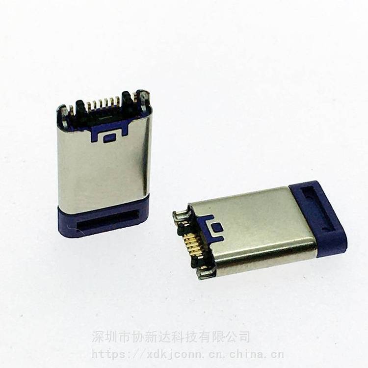 TYPEC快充插頭6PIN沉板SMT閃充公頭USB3.1仿原插頭5A8A