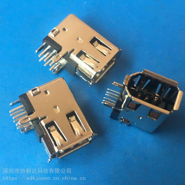 1394母座側(cè)插90度6Pin臥式1394插座DIP側(cè)立式插板卷邊銅殼黑膠