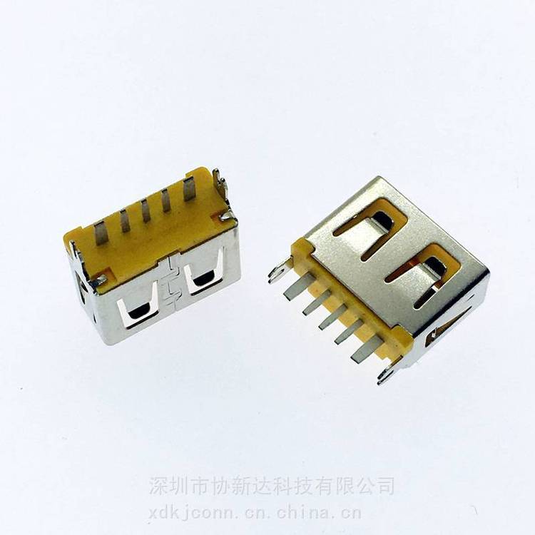 直立式5P大電流母座AF立式180°插板快充插座A母立式直插大電流5AH=10.0MM彩膠
