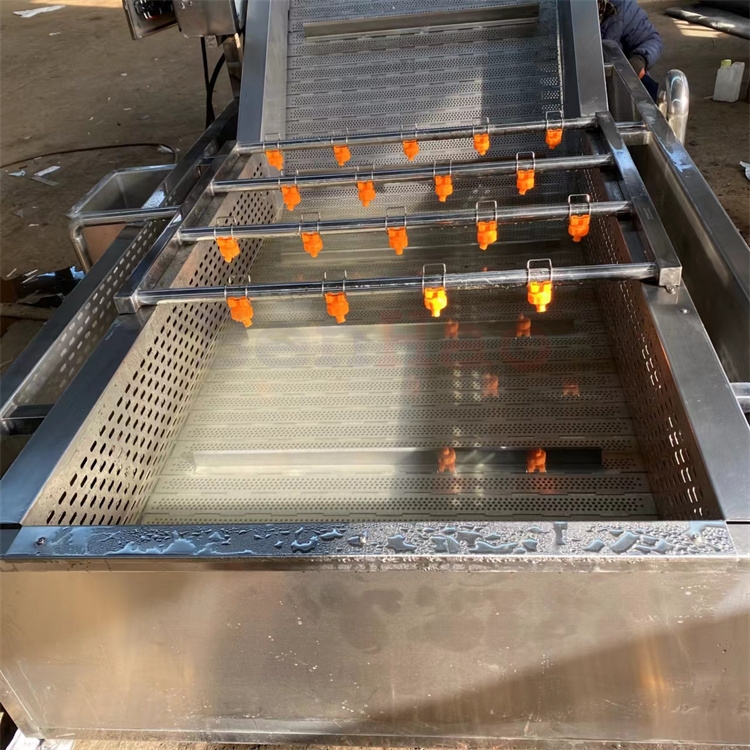 秋葵蒸煮漂燙殺青線小龍蝦清洗機葉菜類根莖類蔬菜大型清洗設(shè)備
