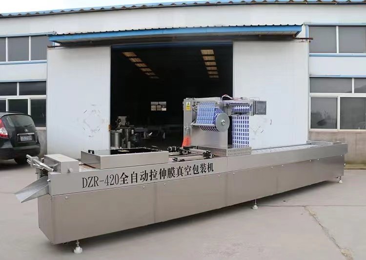 二手420拉伸膜真空包裝機全自動蔬菜肉類食品真空封口設(shè)備