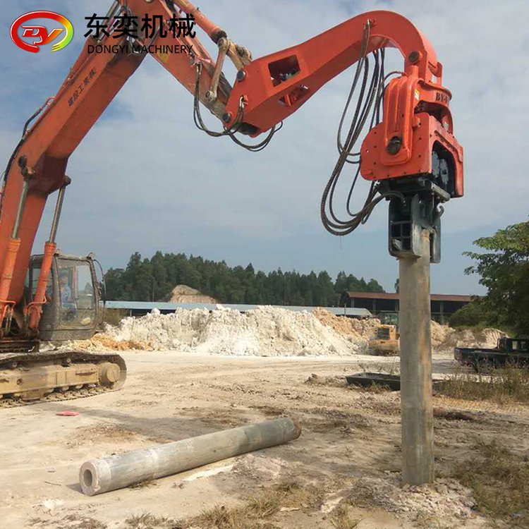 供應(yīng)太陽能光伏樁打樁機震動打拔樁機工廠挖機液壓打樁錘
