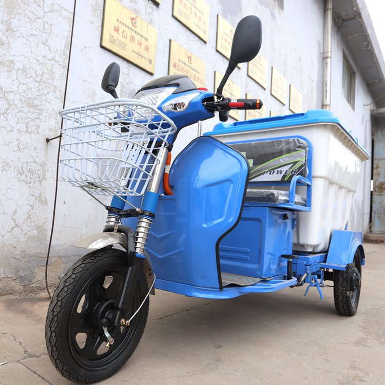 500L塑料桶保潔車電動(dòng)環(huán)衛(wèi)垃圾清運(yùn)車單桶自卸新能源垃圾車
