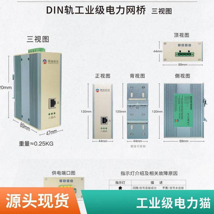 LechenTek智能停車工業(yè)級(jí)電力載波WD-1201M-DIN免鋪線