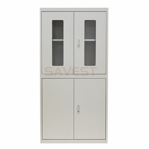 SAVEST全鋼上下四開(kāi)門藥品柜三塊可調(diào)層板上柜帶視窗