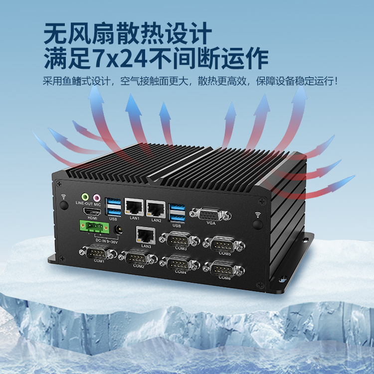 無(wú)風(fēng)扇工控機(jī)windows工業(yè)控制電腦微型嵌入式電腦主機(jī)帶多串口