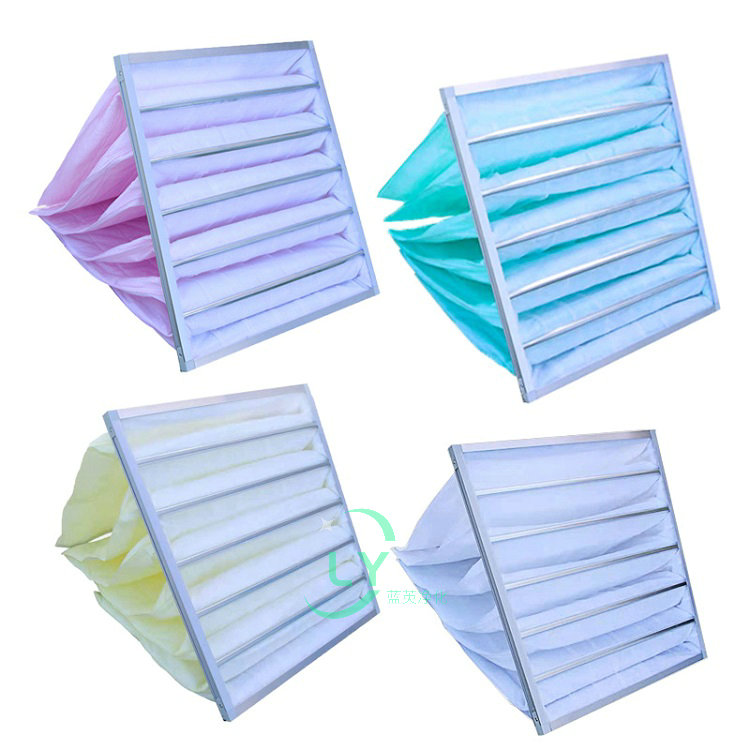 無紡布袋式空氣過濾器鍍鋅框F6中效過濾袋無紡棉空調凈化濾網(wǎng)