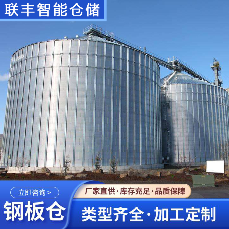 100噸糧食鋼板倉立式玉米小麥存儲糧倉飼料成品散裝倉