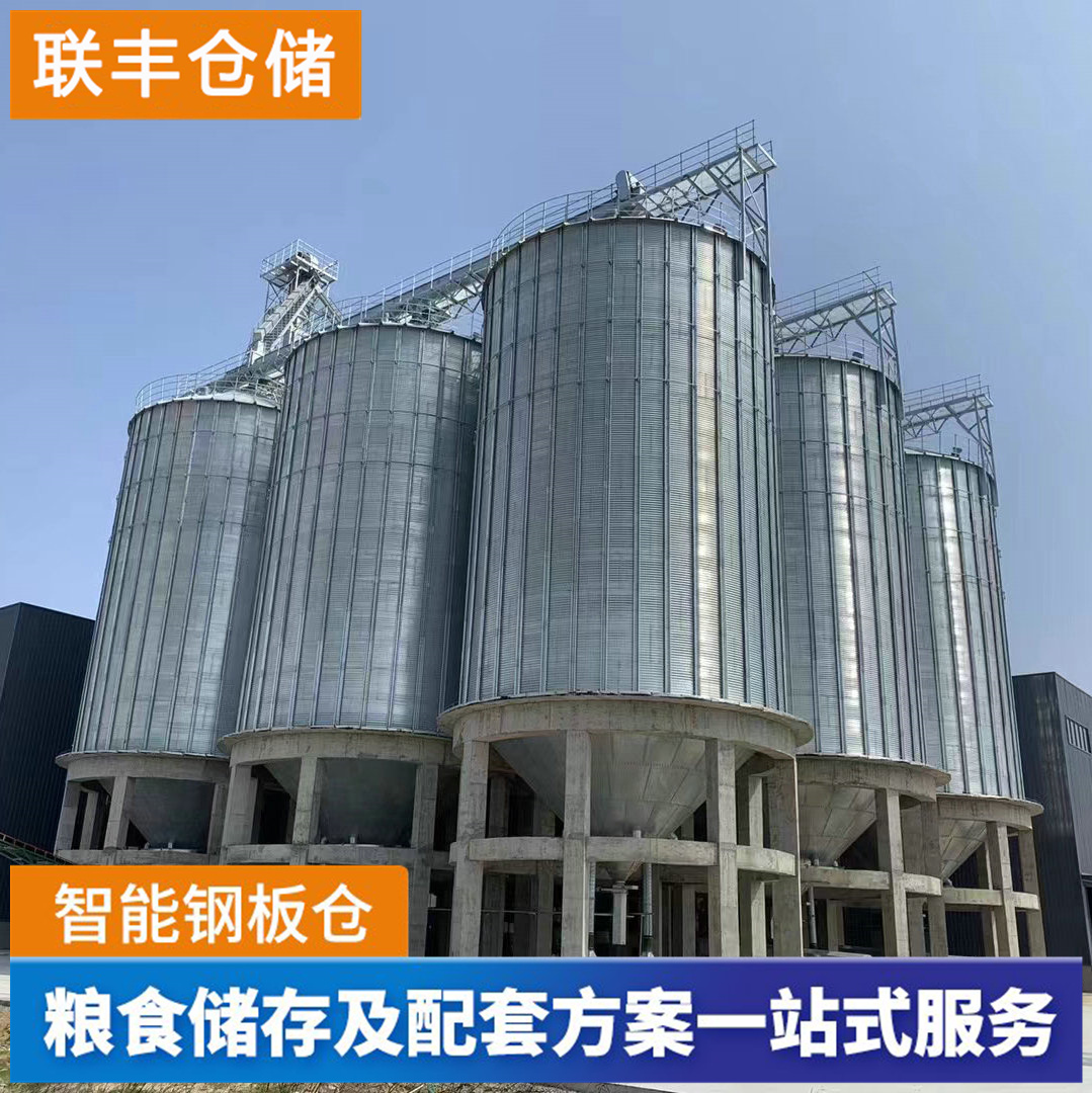 500噸稻谷鋼板倉(cāng)生產(chǎn)廠家聯(lián)豐氣密性好適用范圍廣裝麥子的糧倉(cāng)