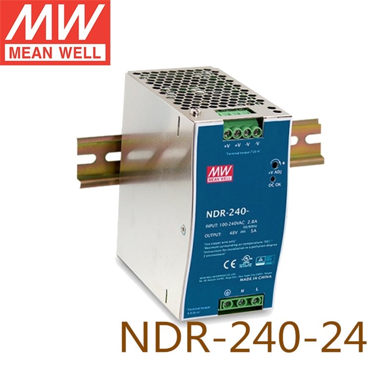 開關(guān)電源NDR-240-24240W單組輸出經(jīng)濟薄型工業(yè)口罩機用導(dǎo)軌電源