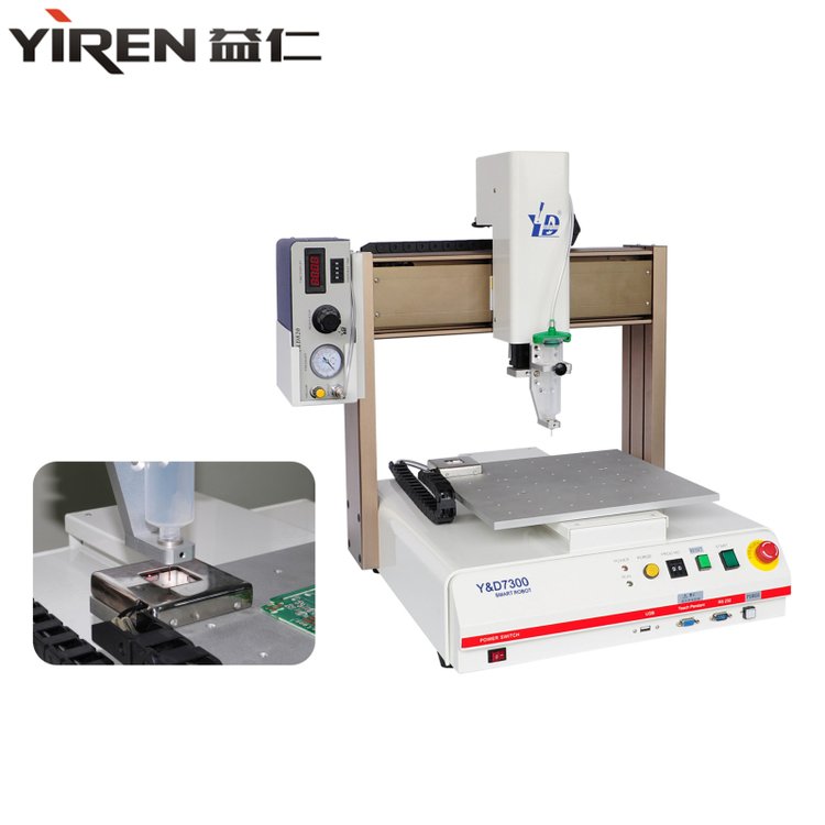 益仁全自動(dòng)校正針頭復(fù)位不干膠硅膠滴膠電子汽車點(diǎn)膠機(jī)設(shè)備