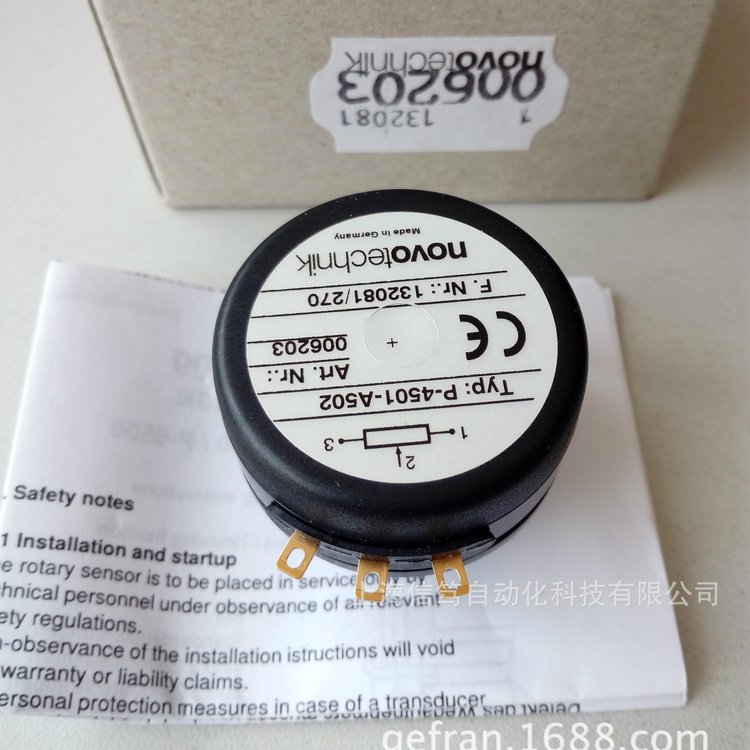 德國NOVOTECHNIK角度傳感器P4501A502電位器P-4501-A502