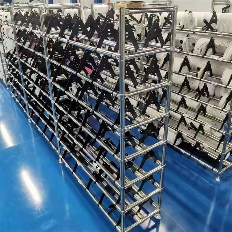 SMT料盤暫存架定制A型支架分隔器不銹鋼精益管貨架