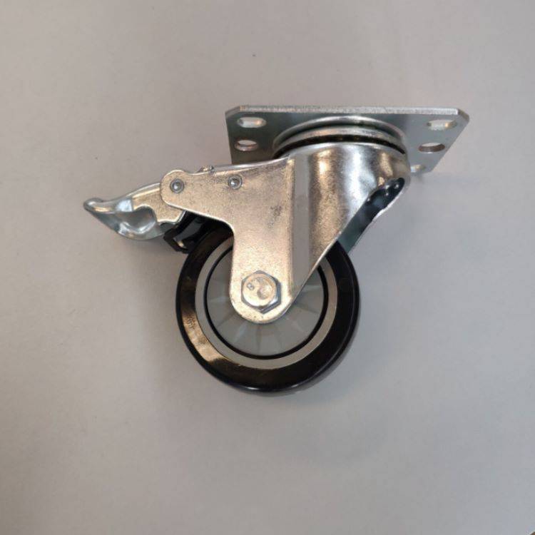 精益管周轉(zhuǎn)車物流推車夾板式固定輪萬向帶剎輪膨脹式腳輪