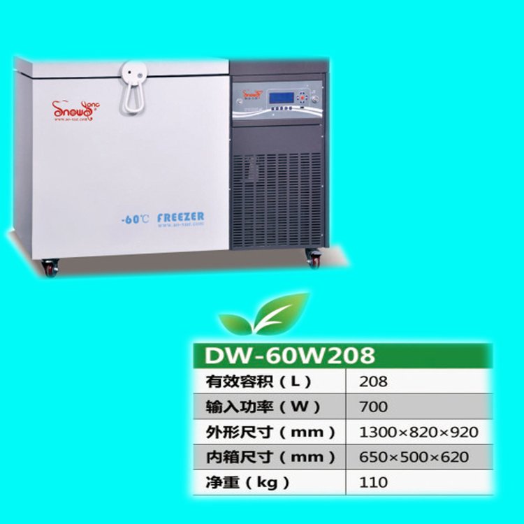 超低溫冰箱SNOWSONG雪頌牌DW-60W208型208升臥式單門(mén)