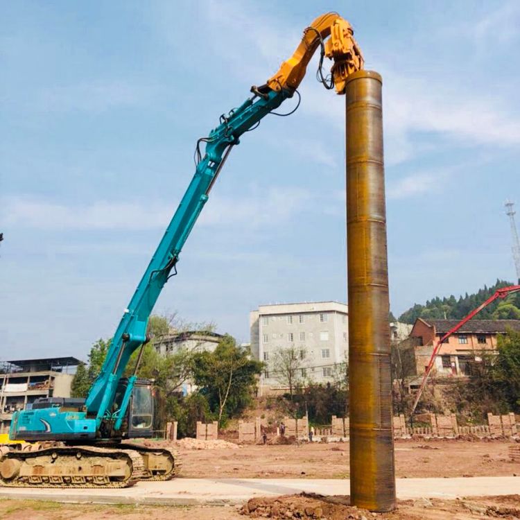 PC370挖掘機(jī)打樁臂定制\/16米打樁大臂\/架橋工程撥打樁基，水泥柱
