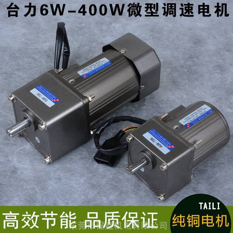 臺力6W-400W交流異步微型調速齒輪減速電機馬達單相正反轉無極變