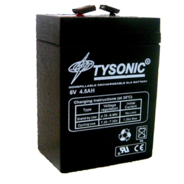 美國TYSONIC蓄電池6V4.5AH適用醫(yī)療工業(yè)后備儀器儀表UPS電源