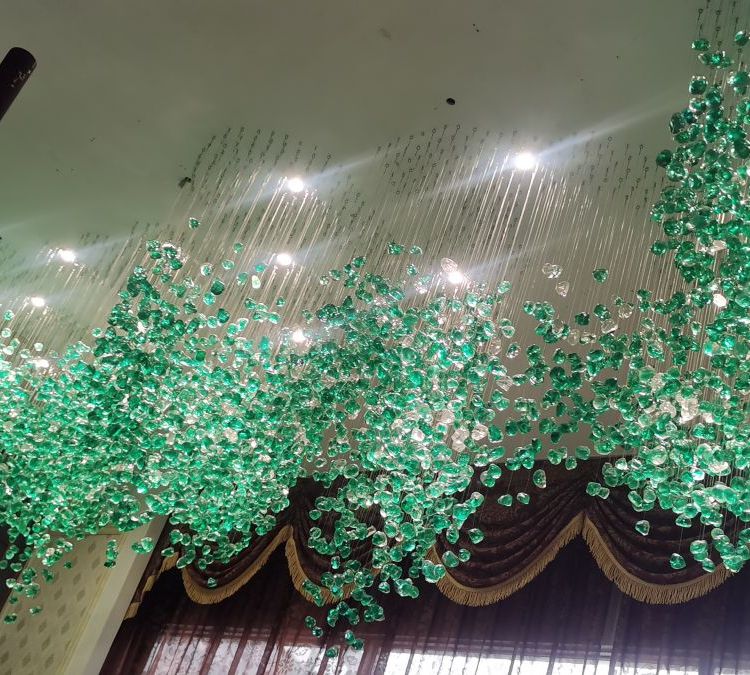 進豐售樓處水晶燈大型長方形云石吸頂燈酒店走廊水晶燈具燈飾照明