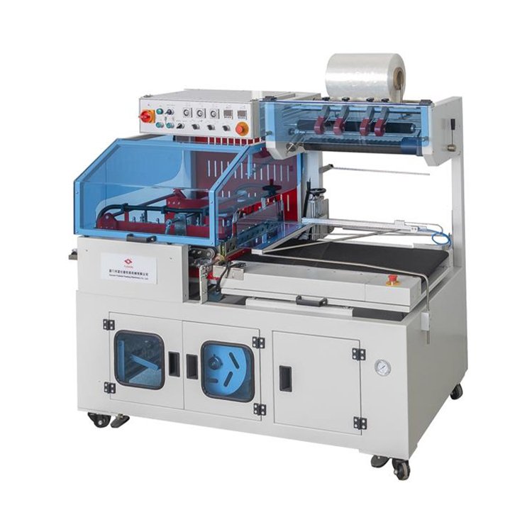 全自動(dòng)L型剪刀式熱收縮膜包裝機(jī)FLB-4555A型陶瓷碗碟套裝盒塑封機(jī)