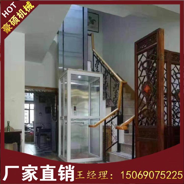 豪碩家用別墅裝專用小型電梯-導(dǎo)軌式液壓升降機(jī)制造廠家