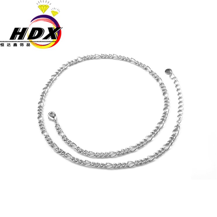 簡約飾品代工恒達(dá)鑫銀色素鏈鈦鋼鎖骨項(xiàng)鏈廠家支持定制加工