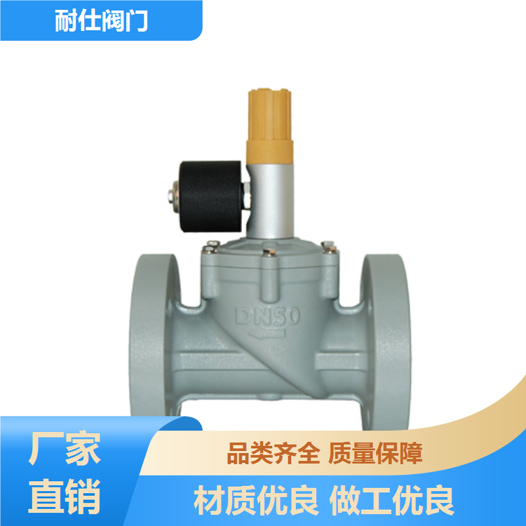 DN50鋁合金法蘭常開(kāi)型電磁閥廠(chǎng)家燃?xì)饩o急切斷閥耐仕閥門(mén)