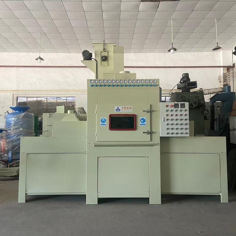 定制輸送式噴砂機(jī)帶提升16把槍自動(dòng)打砂機(jī)鋁業(yè)噴砂廠家