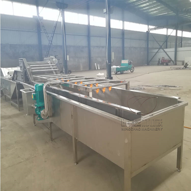明超蔬菜清洗風(fēng)干流水線凈菜秋葵清洗機(jī)器可定制