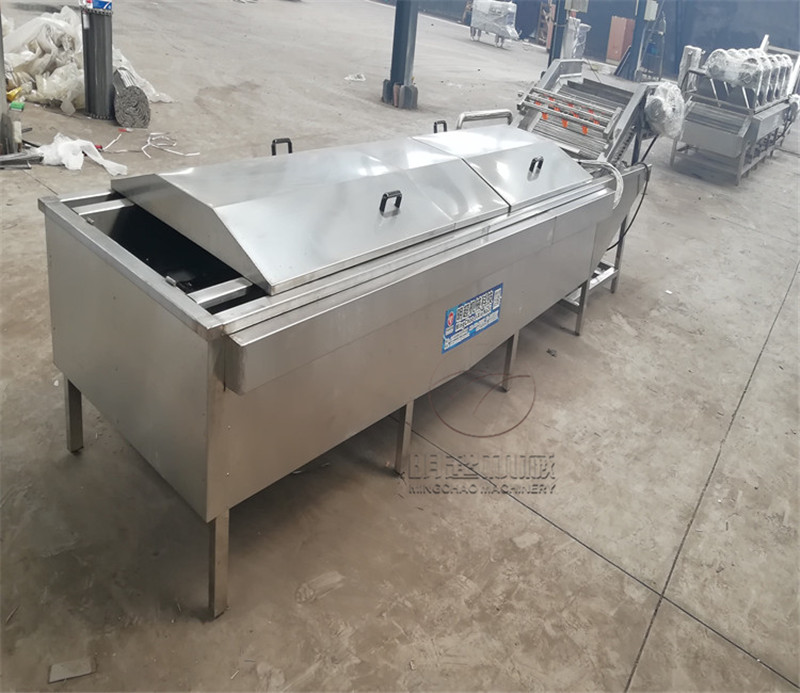 明超黃桃蒸汽加熱漂燙機自動化桃子漂燙冷卻流水線