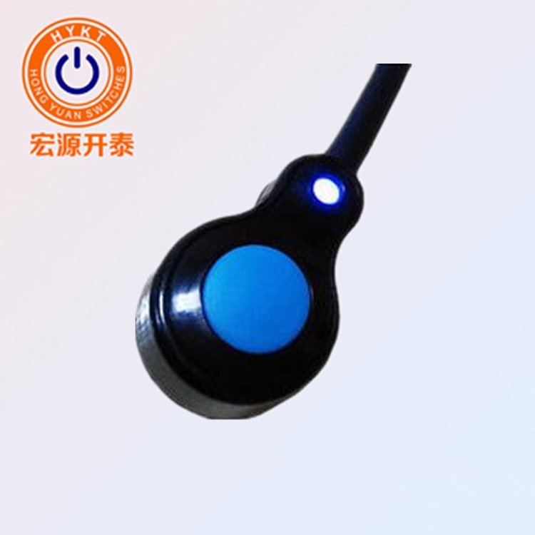 供應(yīng)塑膠PB18按鈕式線上開關(guān)IP68帶LED帶線一體開關(guān)可水下1M