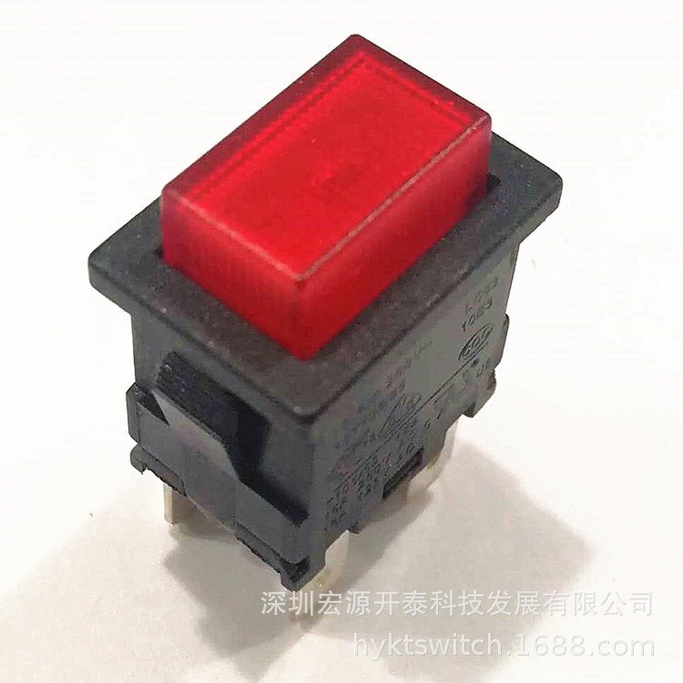 供應(yīng)LC830電流16A250V方形四腳帶燈按鈕開(kāi)關(guān)可做自鎖or復(fù)位