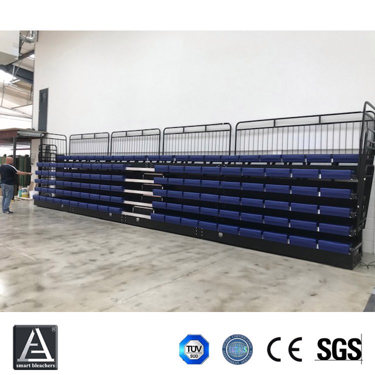 可定制體育館電動(dòng)伸縮看臺(tái)學(xué)校多功能廳不占地折疊看席