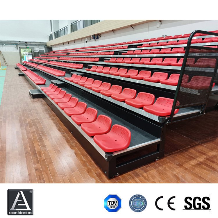 廠家室內(nèi)球館活動(dòng)看臺(tái)定做學(xué)校電動(dòng)伸縮看臺(tái)