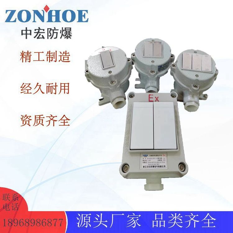 BQM防爆墻壁開關(guān)單開二開三開四開單控雙控明裝220V10A鋁合金材質(zhì)