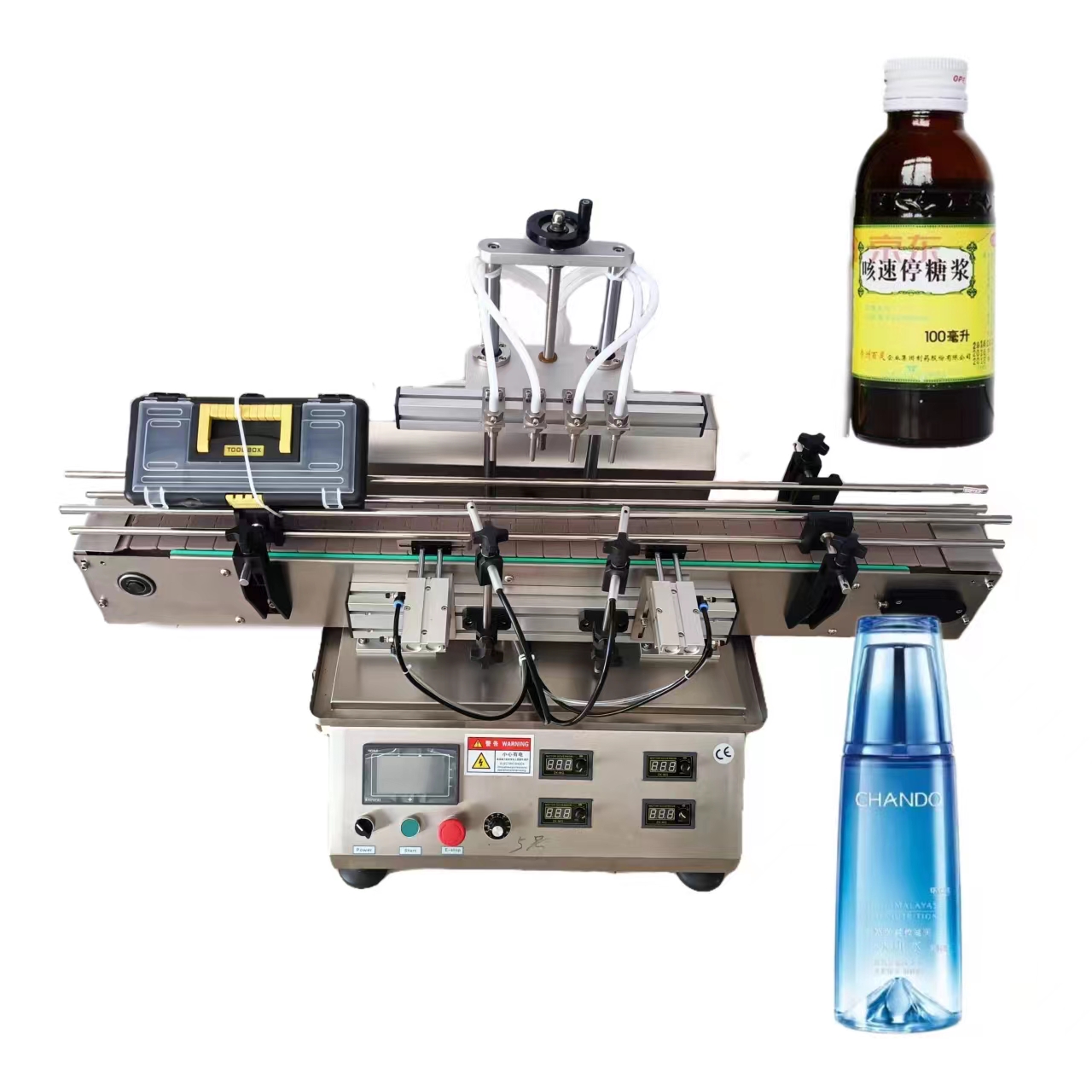 沃發(fā)WF-4ZM全自動桌面式豆?jié){4頭灌裝機500ml食用油高精度灌裝設備