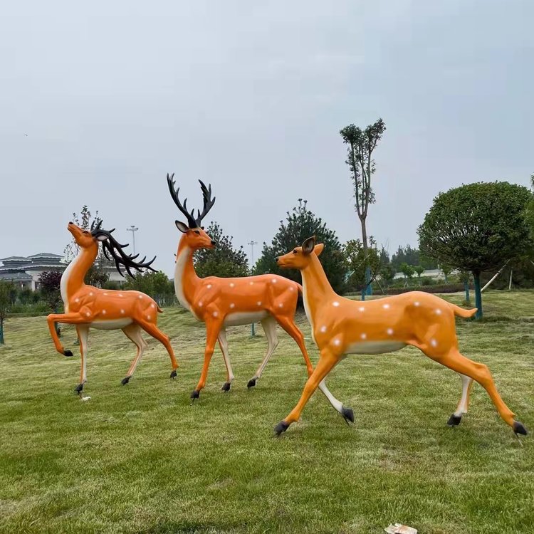 公園擺放銅雕鹿仿真梅花鹿定制各種動物雕塑盛鼎銅雕