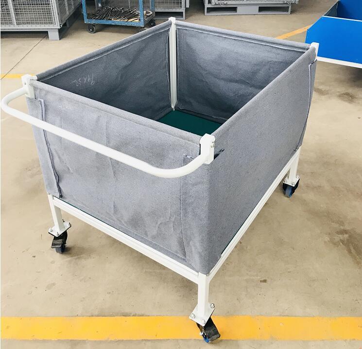 鋼制輕便推車操作車間定制帆布包圍邊四輪手推工具周轉(zhuǎn)車