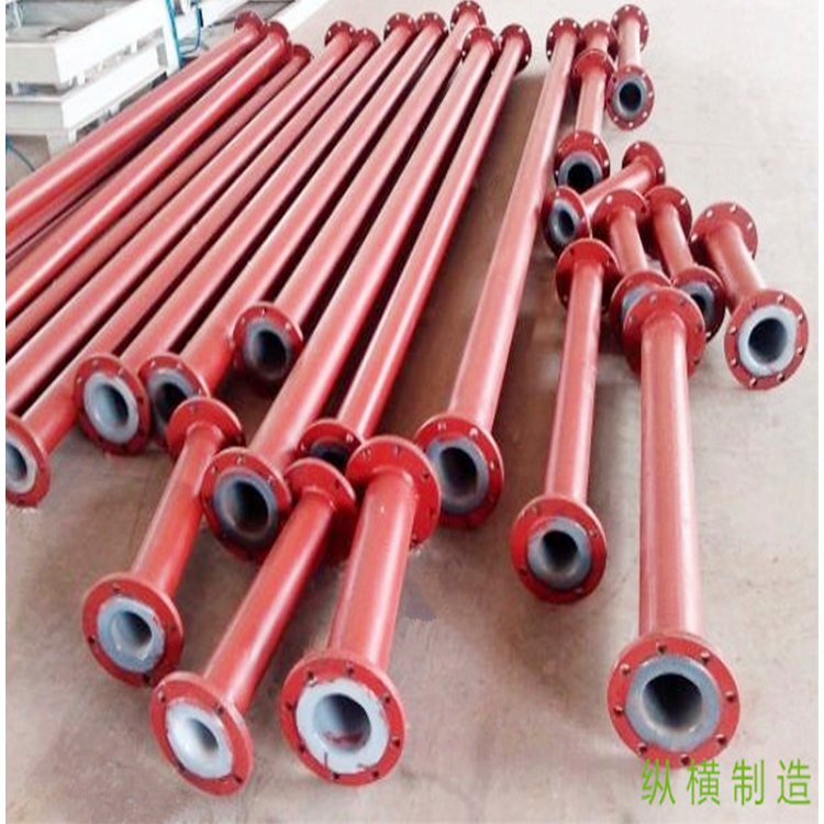 襯塑四氟管道PTFE化工管道大口徑排污PE襯塑管道碳鋼襯里