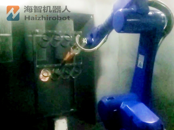 鋁鐵壓鑄件減速機(jī)外殼多工位機(jī)器人轉(zhuǎn)臺(tái)噴粉