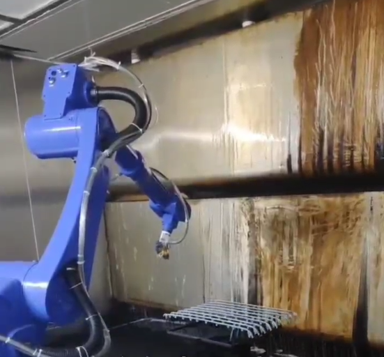 汽車配件轉(zhuǎn)臺式多工位噴涂噴漆機器人機械手臂自動化設(shè)備