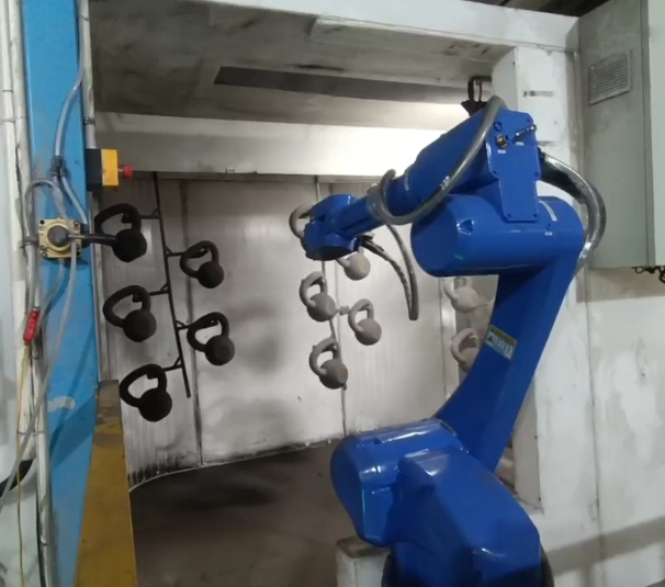 散熱片散熱器流水線追蹤噴粉噴塑機(jī)器人全自動(dòng)噴塑機(jī)械手臂